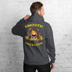 Twin Forklift Skull in Flames Smooth Operator YY Unisex Hoodie