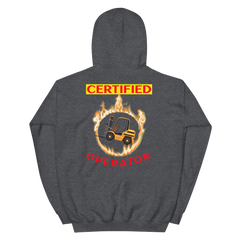 Forklift in Flames, Certified Forklift Operator GR Unisex Hoodie