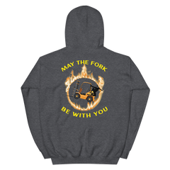 Forklift Ninja in Flames, May the Fork Be with You BGY Unisex Hoodie