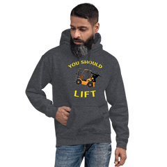 Forklift Ninja You Should Lift GY Unisex Hoodie