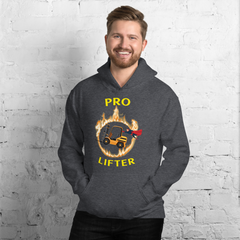 Forklift Superhero in Flames Pro Lifter GY Unisex Hoodie