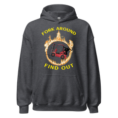 Forklift Ninja in Flames Fork Around Find Out RY Unisex Hoodie