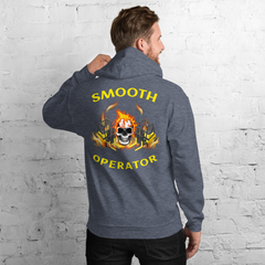 Twin Forklift Skull in Flames Smooth Operator YY Unisex Hoodie