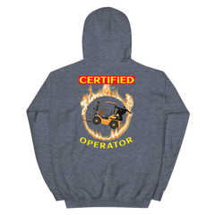 Forklift Ninja in Flames Certified Forklift Operator GY Unisex Hoodie