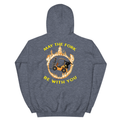 Forklift Ninja in Flames, May the Fork Be with You BGY Unisex Hoodie