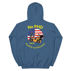 American Forklift Ninja, No PHD Just A Forklift Certification GY Unisex Hoodie