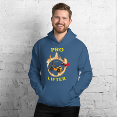 Forklift Superhero in Flames Pro Lifter GY Unisex Hoodie