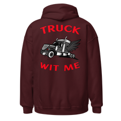 Angel Trucker Truck Wit Me BlkR Unisex Hoodie