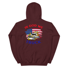 American Trucker in Flames In God We Truck RWB Unisex Hoodie