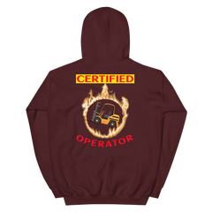 Forklift in Flames, Certified Forklift Operator GR Unisex Hoodie