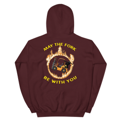 Forklift Ninja in Flames, May the Fork Be with You BGY Unisex Hoodie