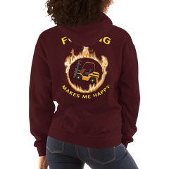 Forklift in Flames, Forking Makes Me Happy BGY Unisex Hoodie