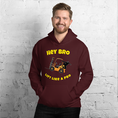 Forklift Ninja Hey Bro Lift Like a Pro GY Unisex Hoodie