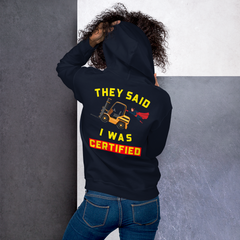 Forklift Superhero Forklift Certified GY Unisex Hoodie