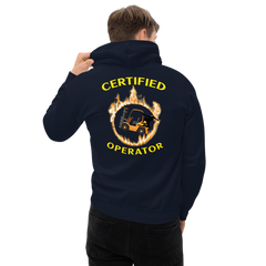 Forklift Ninja in Flames, Certified Forklift Operator GY Unisex Hoodie