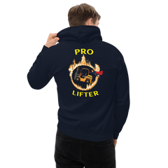 Forklift Superhero in Flames Pro Lifter GY Unisex Hoodie