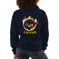 Forklift Superhero in Flames Pro Lifter GY Unisex Hoodie