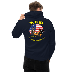 American Forklift Ninja, No PHD Just A Forklift Certification GY Unisex Hoodie