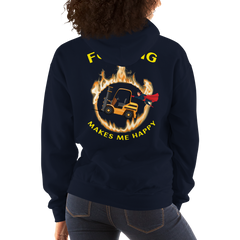 Forklift Superhero in Flames Forking Makes Me Happy GY Unisex Hoodie