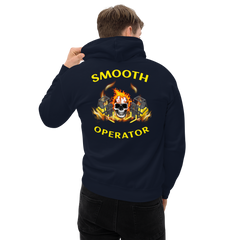 Twin Forklift Skull in Flames Smooth Operator YY Unisex Hoodie