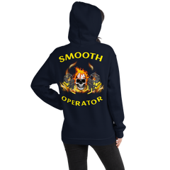 Twin Forklift Skull in Flames Smooth Operator YY Unisex Hoodie