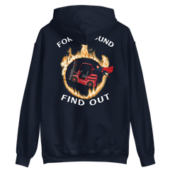 Forklift Superhero in Flames, Fork Around Find Out RW Unisex Hoodie