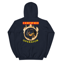 Forklift Ninja in Flames Certified Forklift Operator GY Unisex Hoodie