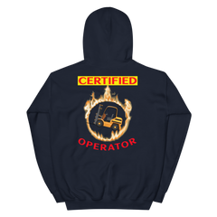 Forklift in Flames, Certified Forklift Operator GR Unisex Hoodie