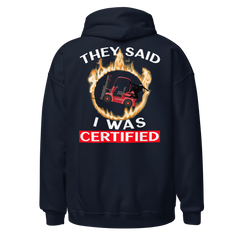 Forklift Ninja in Flames, They Said I was Forklift Certified RW Unisex Hoodie