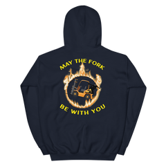 Forklift Ninja in Flames, May the Fork Be with You BGY Unisex Hoodie