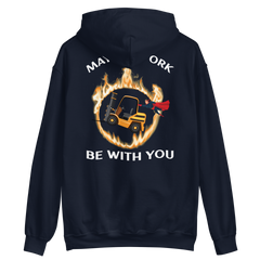 Forklift Superhero in Flames, May the Fork Be with You BGW Unisex Hoodie