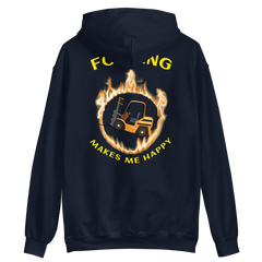 Forklift in Flames, Forking Makes Me Happy BGY Unisex Hoodie