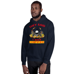 Twin Forklift Skull in They said I was Forklift Certified YR Unisex Hoodie