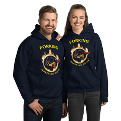 Forklift Superhero in Flames Forking Makes Me Happy GY Unisex Hoodie