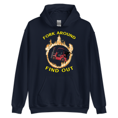 Forklift Ninja in Flames Fork Around Find Out RY Unisex Hoodie