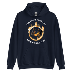 Forklift Ninja in Flames, You Don't Fork Life, Life Forks You GW Unisex Hoodie