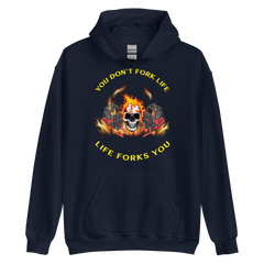 Twin Forklift in Flames, You Don't Fork Life, Life Forks You RY Unisex Hoodie