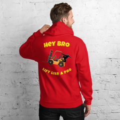 Forklift Ninja Hey Bro Lift Like a Pro GY Unisex Hoodie