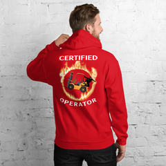 Forklift Ninja in Flames Certified Forklift Operator GW2 Unisex Hoodie