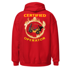 Forklift Ninja in Flames Certified Forklift Operator GY Unisex Hoodie