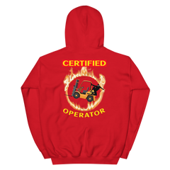 Forklift Ninja in Flames Certified Forklift Operator GY Unisex Hoodie