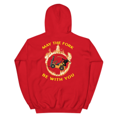 Forklift Ninja in Flames, May the Fork Be with You BGY Unisex Hoodie