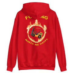 Forklift in Flames, Forking Makes Me Happy BGY Unisex Hoodie