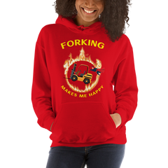 Forklift Superhero in Flames Forking Makes Me Happy GY Unisex Hoodie