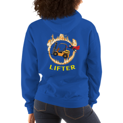 Forklift Superhero in Flames Pro Lifter GY Unisex Hoodie