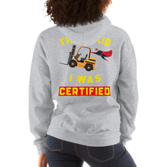 Forklift Superhero Forklift Certified GY Unisex Hoodie