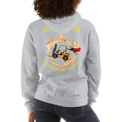 Forklift Superhero in Flames Forking Makes Me Happy GY Unisex Hoodie