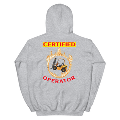 Forklift in Flames, Certified Forklift Operator GR Unisex Hoodie