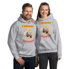 Forklift in Flames, Certified Forklift Operator GR Unisex Hoodie