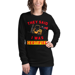 Forklift Superhero Forklift Certified GR Unisex Long Sleeve Tee